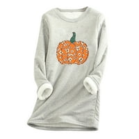 Tdoqot Halloween majice za žene - Svečana grafička pucnjava GRAFIC LAGGY CREWNECK Ležerni pulover Ženske