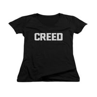Creed Drama Boxing Sportski film Bijeli logo Black Juniori V-izrez majica