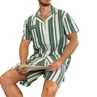 Striped print ovratnik pidžama setovi za višeslojni višeslojni loungewer setovi