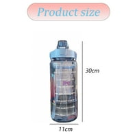 Vodene boce s vremenima za piće i slamu, motivacijska boca vode s markerom vremena, nepropusno za piće