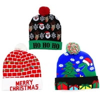 Božićni šljokica, baršun plišana Santa Outfit oprema za kape za odrasle Xmas šešir