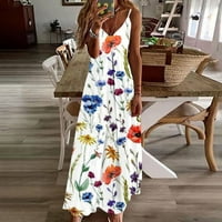Hvyesh Haljina za sunčanje za žene Ležerne prilike plus veličine V izrez Lood Dulk haljina slatka cvjetna