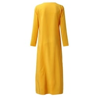 Ženska haljina Ženska Casual Boho Fashion Print Haljina V izrez Veliki ljuljački maxi haljina za dugih rukava za žene
