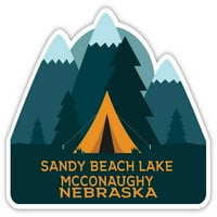 Sandy Beach Lake McConaughy Nebraska Suvenir Vinil naljepnica za naljepnicu Kamp TENT dizajn