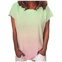 Daqian Womens Plus Veličina T-majice Ženska ležerna gradijentna boja Majica kratkih rukava Tunička bluza
