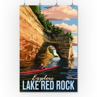 Jezero Red Rock, Iowa, kajaker