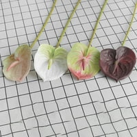 Opejse grana umjetna cvijeta svježi vodite umjetnički 3D štampanje Elegantni živopisan lažni anthurium cvjetni majčin majčin dekor crvena