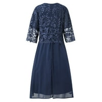 Ženska jesenska odjeća casual moda čipkaste vezenje patchwork srednje dužine haljina haljina tbkomh