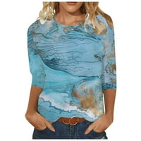 TOQOT Ženske majice za slobodno vrijeme - Flora tiskani mekani bluze Crew reor za krastavke Bluze Ljetni