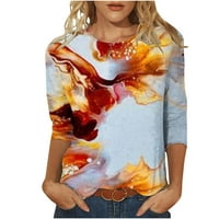 Vremenska rukav Ženski vrhovi Dressy Casual Comfy Labave Slatke Trendne majice Majice Floral tiskane