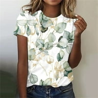 Ženski vrhovi i bluze Ljeto Ženska moda Pristavljena majica kratkih rukava bluza Okrugli vrat Ležerne