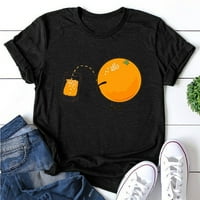 Ženski vrhovi Žene Ležerne prilike Slatka narančasta tiskana majica kratkih rukava Top bluza