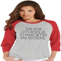 Custom Party Shop Ženske smiješne novogodišnje rezolucije Raglan majica