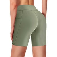 Ženske kratke hlače sa visokim strukom sa bočnim džepovima koji rade vježbanje biciklističke kratke hlače za žene joga hlače za žene joga hlače za ženske duljine pamuk