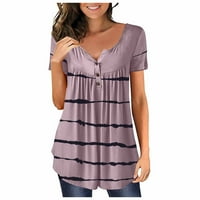 Ženski vrhovi Ljetna casual bluza kratki rukav za slobodno vrijeme Striped ženske majice s