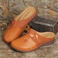 DMQupv kožne sandale žene sandale nagibe velike ženske i veličina cvijeta ženske žene cipele za žene sandale sandale smeđe 8.5