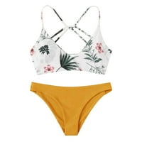 Wendunide kupaćim kostimima Žene Žene Cvjetni nasumični ispis Bikini set Push-up kupaće kostim odjeće