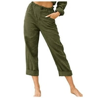 Durtebeua Crofstring Capri hlače sa džepovima široke noge obrezane hlače Yoga hlače sa džepovima za