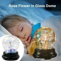 Elroy Rose cvijet u staklenoj kupoli cvjetni globus sa LED svjetlom božićne spavaće sobe uredsko uređenje