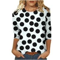Ženski ljetni vrhovi plus veličina casual crewneck rukave majice cvjetni print fit osnovne bluze do