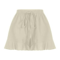 Modne žene znojene kratke hlače Ljetne casual labave čvrste kratke hlače elastične struke ruffles obične