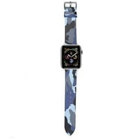 Kožna traka za mamuflažu za Apple Watch - plava