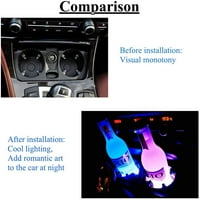 Držač automobila, svjetla za punjenje USB punjenja vodootporna jastuk za čaše, LED interijer Atmosfera