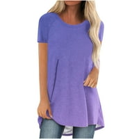 Pejock Womens Plus veličine vrhova gradijentne boje kratkih rukava Ljetne majice zakrivljene rublje
