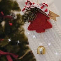 CSCHOME božićni ukrasi za božićne stablo viseće plišano božićno drvce sa zvonima i lukom krave božićne