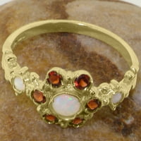 Britanska izrađena sa punim zlatnim prirodnim Opal i Garnet Womens GOLD COLDENS - Opcije veličine -
