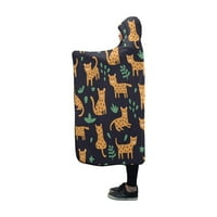 Pokrivač s kapuljačom slatki leopardi dizajn mens baca žensku nosive pokrivače