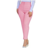 Ženske haljine pantalone Slim Fit Stretchy High Skine Skinke Skinke hlače sa džepovima ružičasta 2xl