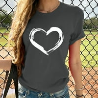 Košulja za čišćenje za žene kratkih rukava u obliku slova u obliku srca ležerne topline majica bluza