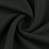 Proljetni vrhovi za žene čipke Rhinestine s dugim rukavima o vratu Pulover Thee majica Black XXL