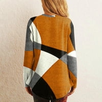 Zređene dukseve za žene plus veličine modne geometrije modne geometrije ispisa pulover s dugim rukavima