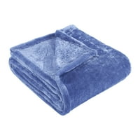 Premium mikro-poliesterska pokrivačica, ultra plišana meka, prozračna, cjelojsezona, savršena za krevet ili kauč, pokrivač postavljen kralj, plavi by Blue Nile Mills