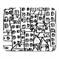 City tinta linija skica gradeći Windows crtež cityscape miš mousepad mouse mat miša