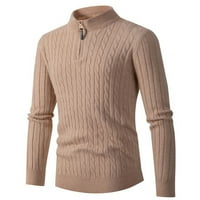 Fartey Quarter up džemper za muškarce pleteni upleteni mock izgrlica sa zatvaračem Jumper džemperi Slim