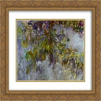 Claude Monet Matted Gold Ornate uramljena umjetnost štampa 'Wisteria'