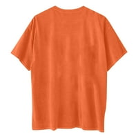 Košulje za žene Ženske modne ležerne pune boje kratkih rukava sv Patrickov dan tiskani džemper narančasti