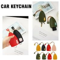 WSRRDRCVHI Koža CASE CASE CASE CASE, slatka ličnost na tipkovnice, prijenosni ključ za ključeve sa držačem