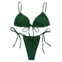 SHPWFBE ženske kupaći kostimi za kupaće kostime odjeće Print Plus size podstavljeni plićavi kupaći kostimi Tankinis set bikini