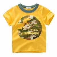 Dječji dječji dječaci kamuflažni dinosaur kratki rukav Crewneck T majice na vrhu tee odjeću za 1- godine