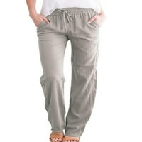 Žene Ležerne prilike sa labavim hlačama Čvrsti džepovi Duge ravne hlače za noge
