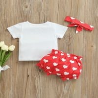 Djevojke Ljetne odjeće zaljubljene Valentinovo, Bijelo pismo s kratkim rukavima Ispiši majicu Red Heart