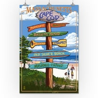 Cataumet, Cape Cod, Massachusetts - Sign Destinacije - Lantern Press poster