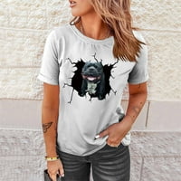 Ljetni vrhovi za žene ženske modne vrhove smiješna 3D tiskana majica casual labava fit majica bluza