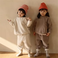 Advoicd Boy Fall Outfits 4T Toddler Fall odjeća za djecu Dječji dječaci Jesenski čvrsti pamučni dugi