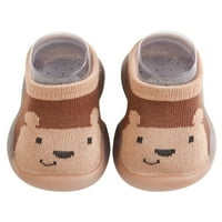 Sanviglor novorođenčad čarape sklizački preračur prvi šetač cipele crtani krevetić za cipele u zatvorenom prozračnom dijelu slatki poda papuče udobne gumene sole čarape kafe 6c
