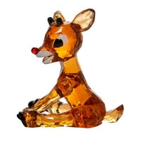 Enesco Facets Rudolph Crveno-nosična jelena akrilna kolekcija facetne figurice